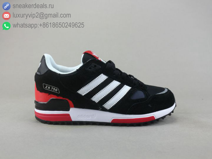 ADIDAS ZX750 BLACK WHITE RED SUEDE UNISEX RUNNING SHOES